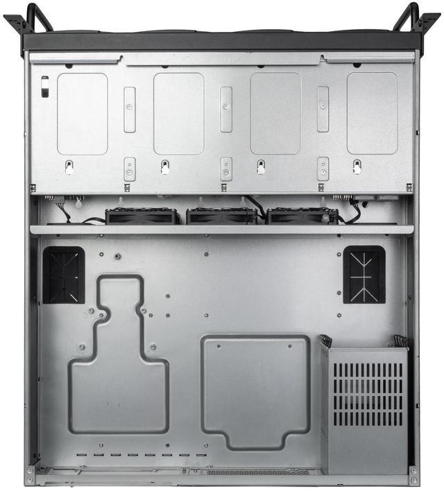 Alt view image 7 of 7 - SilverStone Technology RM61-312 6U 12-Bay Rackmount Chassis  - Dual PSU compatibility - Triple 360mm radiator support - 12 Gb/s Mini-SAS HD SFF-8643 Featuring SGPIO Compatibility