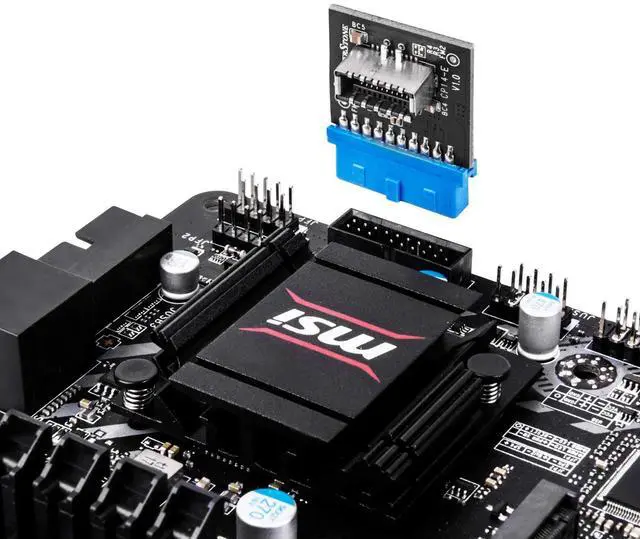 Alt view image 4 of 9 - USB3.0 Internal 19pin male to USB-C internal 20pin key-A female adapter.