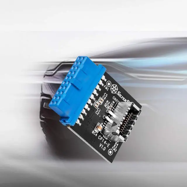 Alt view image 9 of 9 - USB3.0 Internal 19pin male to USB-C internal 20pin key-A female adapter.