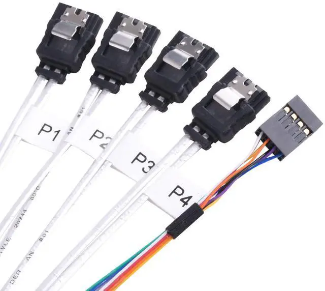 Alt view image 3 of 8 - 12Gb MiniSAS HD SFF-8643 to SATA 7pin+SIDEBAND cable 0.5M