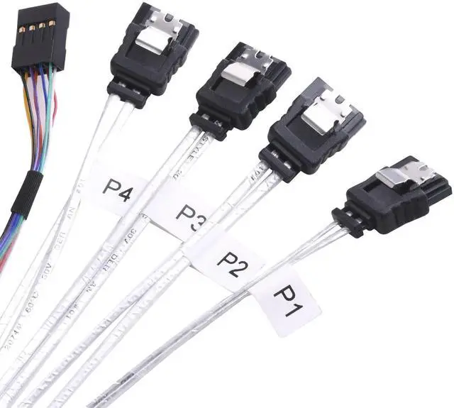 Alt view image 4 of 8 - 36 pin MiniSAS SFF-8643(Target) to SATA 7pin(HOST)+SIDEBAND cable 0.6M