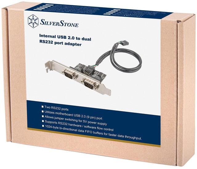 Alt view image 14 of 14 - Silverstone ECD01 Internal USB 2.0 to dual RS232 port adapter