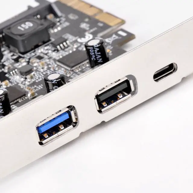 Alt view image 14 of 16 - 5 ports USB 3.1+3.0 combo PCIe Gen2 x 2 card, 1 port USB 3.1 Gen2 10Gbps Type C and 2 ports USB 3.0 Type A + 2 ports internal 19pin USB 3.0