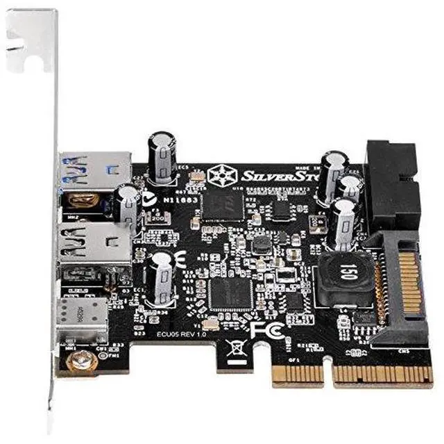 Alt view image 16 of 16 - 5 ports USB 3.1+3.0 combo PCIe Gen2 x 2 card, 1 port USB 3.1 Gen2 10Gbps Type C and 2 ports USB 3.0 Type A + 2 ports internal 19pin USB 3.0
