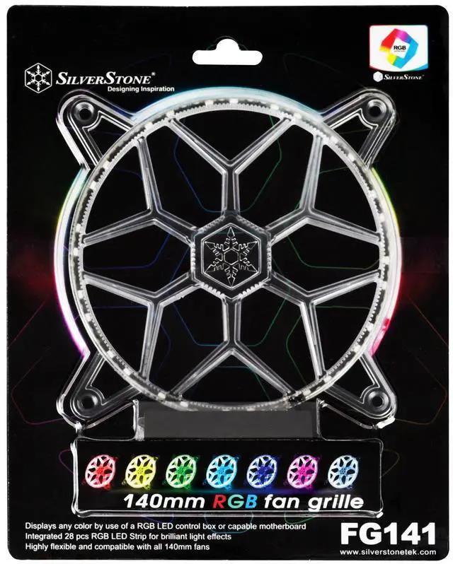 Alt view image 14 of 20 - SilverStone Technology 140mm RGB LED Fan Guard / Grill for ASUS AURA SYNC / MSI Mystic Light Sync / ASROCK AURA RGB / BIOSTAR RACING and Others FG141