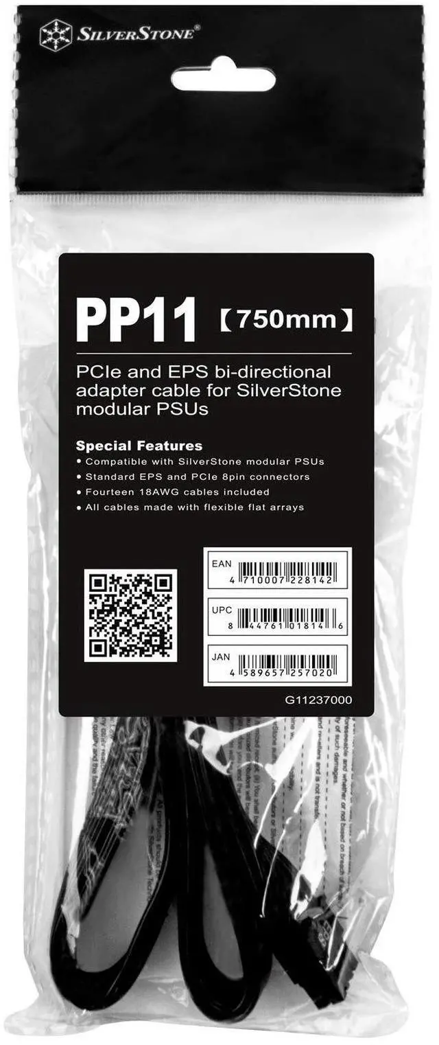 Alt view image 6 of 9 - EPS to PCIE 8pin 750mm Convertion Modular Cable, Black