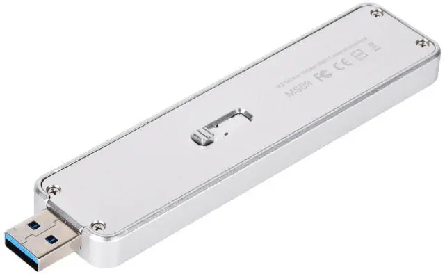 Alt view image 11 of 12 - Silver - M.2 SATA external SSD enclosure with USB 3.1 Gen 2 10 Gbps interface, support 2260 and 2280 SATA M.2 SSD(B Key)