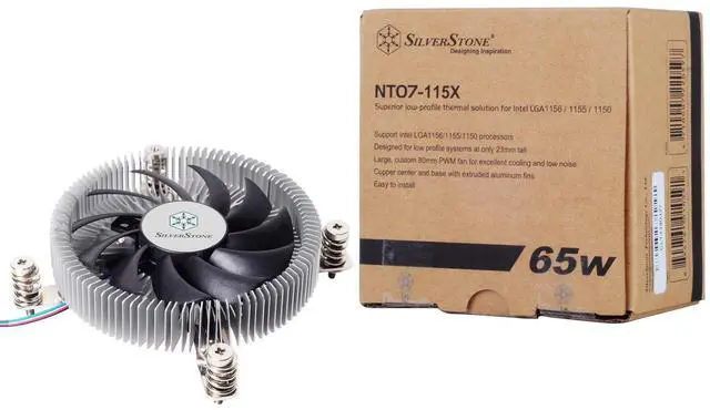 Alt view image 9 of 10 - silverstone technology sst-nt07-115x-usa lga1150/1151/1155/1156/1200 cpu cooler low profile 23mm tall for 65w tdp support with 80mm pwm fan sst-nt07-115x