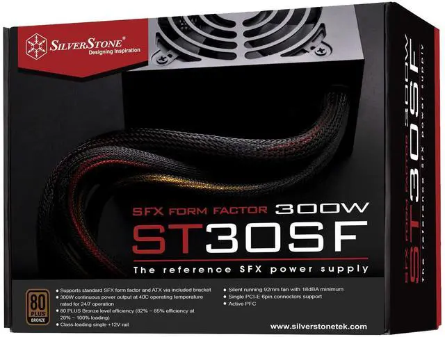 Alt view image 12 of 12 - silverstone technology 300w sfx form factor 80 plus bronze power supply (st30sf-v2-usa)