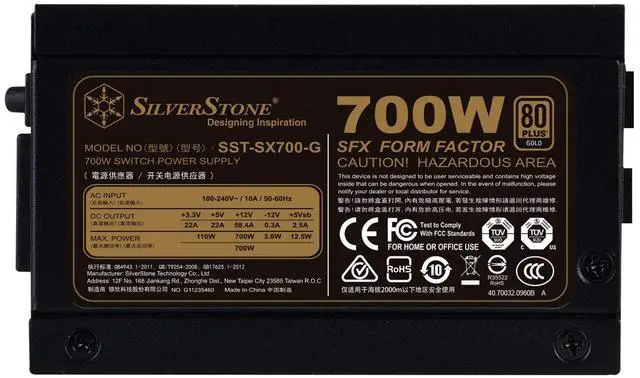 Alt view image 10 of 14 - SilverStone Technology SST-SX700-G 700W SFX Fully Modular 80 Plus Gold PSU with Improved 92mm Fan and Japanese Capacitors