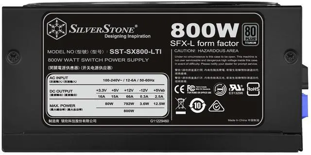 Alt view image 8 of 13 - SilverStone Technology SX800-LTI 800W, SFX-L, 80 Plus Titanium, Modular Power Supply with Japanese Capacitors