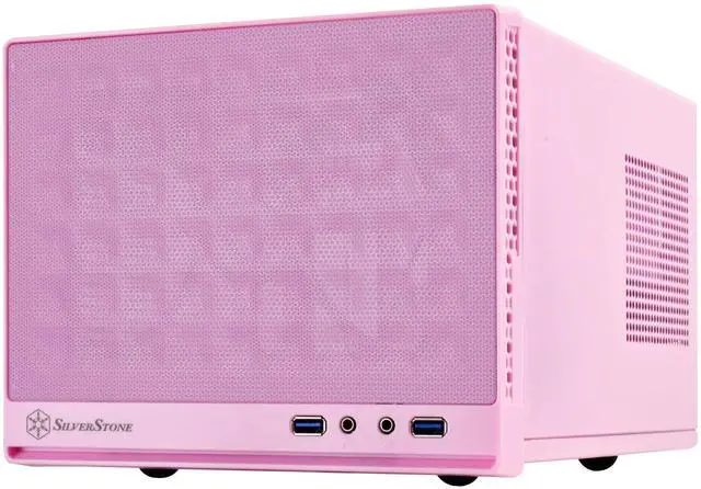 Alt view image 7 of 13 - Pink, ABS bezel, steel body, Mini-ITX, 1x3.5" or 2x2.5", 1x2.5", 1x120 or 140 fan/radiator slot, 1xaudio, 1xMIC, 2xUSB3.0, ATX PSU support