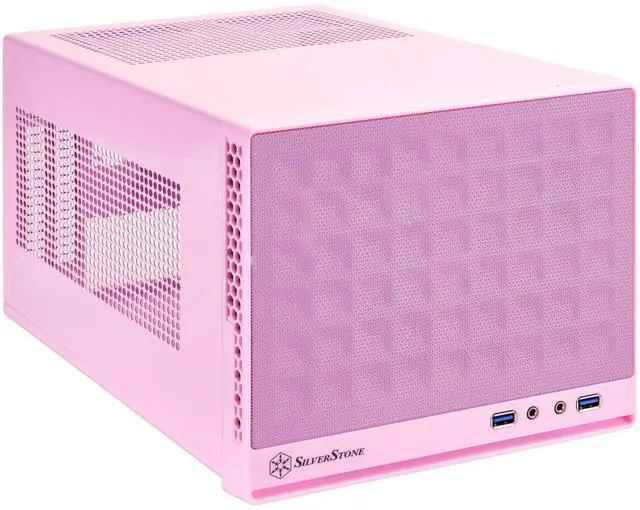 Alt view image 8 of 13 - Pink, ABS bezel, steel body, Mini-ITX, 1x3.5" or 2x2.5", 1x2.5", 1x120 or 140 fan/radiator slot, 1xaudio, 1xMIC, 2xUSB3.0, ATX PSU support