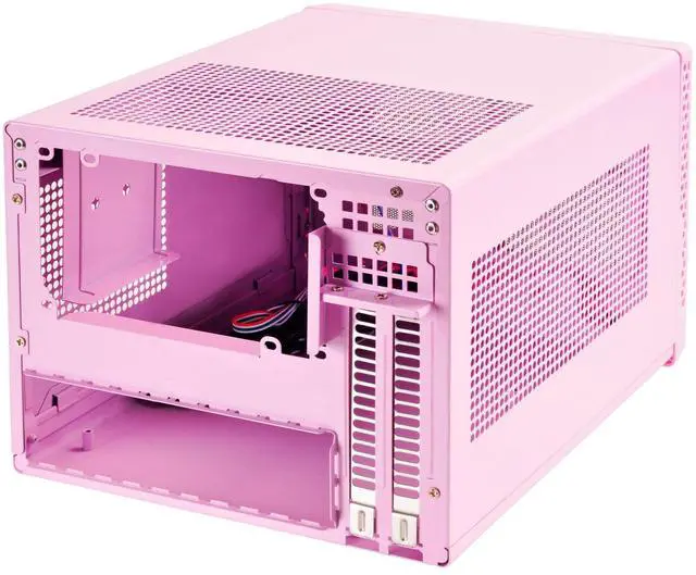 Alt view image 9 of 13 - Pink, ABS bezel, steel body, Mini-ITX, 1x3.5" or 2x2.5", 1x2.5", 1x120 or 140 fan/radiator slot, 1xaudio, 1xMIC, 2xUSB3.0, ATX PSU support
