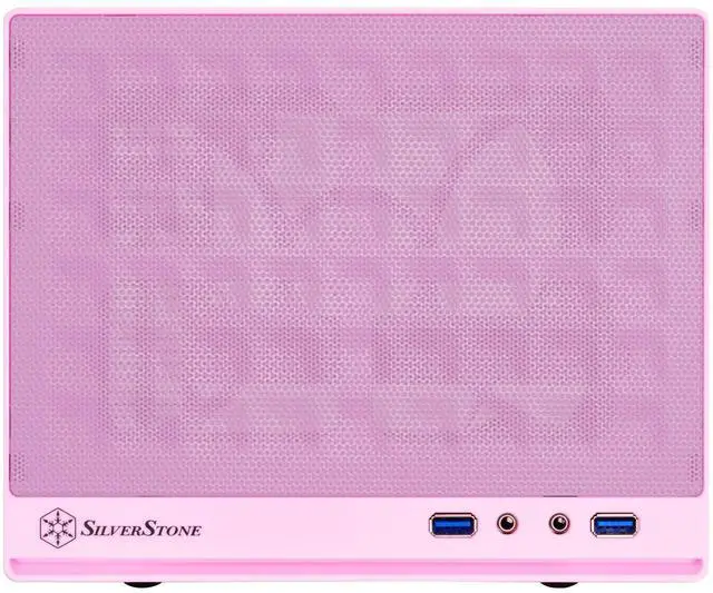 Alt view image 10 of 13 - Pink, ABS bezel, steel body, Mini-ITX, 1x3.5" or 2x2.5", 1x2.5", 1x120 or 140 fan/radiator slot, 1xaudio, 1xMIC, 2xUSB3.0, ATX PSU support