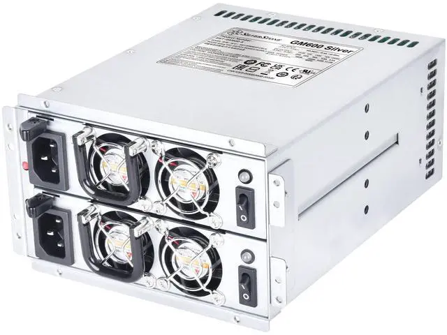 Alt view image 8 of 14 - Silverstone Cybenetics Silver 600W mini redundant power supply GM600 Silver