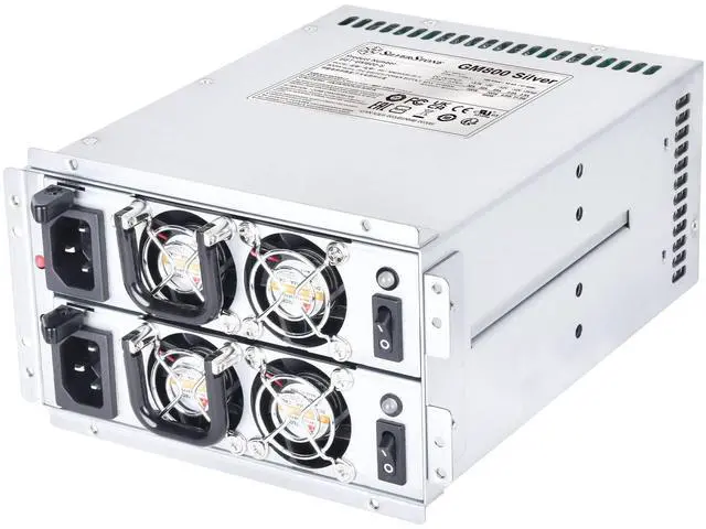 Alt view image 8 of 14 - Silverstone GM800 Silver Cybenetics Silver 800W mini redundant power supply