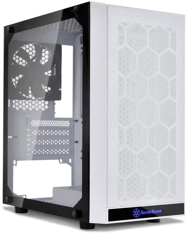 Alt view image 4 of 10 - White, Plastic Bezel, Steel Body black internal, M-ATX M/B, 2*120mm RGB fan, 1*120mm fan, 1*3.5"+ 3*2.5" Internal, 1*audio, 1*MIC, 2*USB3.0, glass windows side panel
