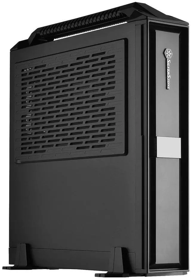 Alt view image 3 of 8 - silverstone ml08b-h mini-itx slim small form factor computer case with handle ml08b-h-x