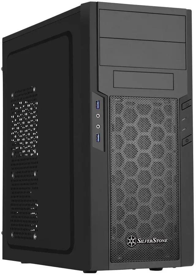 Alt view image 2 of 8 - silverstone technology ps13b atx tower computer case with 2 x 5.25 bays ps13b-x