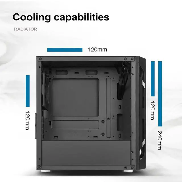 Alt view image 6 of 8 - silverstone fah1mb solid side panel, black, mid-tower micro-atx case with mini-dtx and mini-itx support (fara h1m)