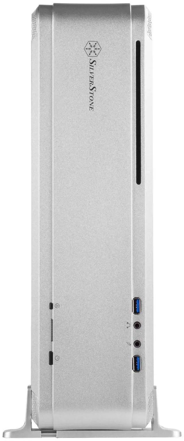 Alt view image 2 of 7 - Silver  ABS Bazel  steel body black internal   Mini-ITX  1*Slim ODD  1X3.5""  3*2.5""  2*120 fan and 1x120 fan slot  1*audio  1*MIC  2*USB3.0 Riser card:  One PCI-E x16 Expansion slots: 2  Support SFX