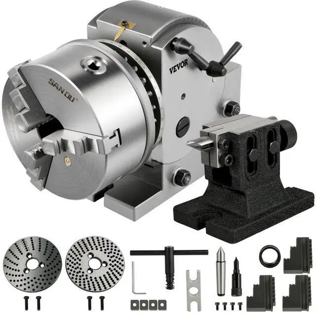 Alt view image 4 of 4 - VEVOR Dividing Head Bs-1 6" 3 Jaw Chuck & Tailstock For Cnc Milling Machine Precision