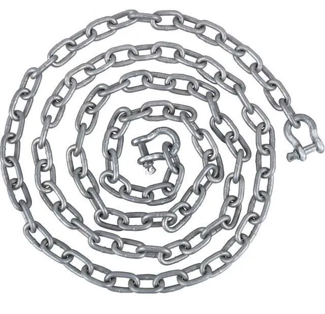 Alt view image 2 of 2 - VEVOR Anchor Chain, 20' x 5/16" Galvanized Steel Chain, 3/8" Anchor Chain Shackle, 11650lbs Anchor Lead Chain Breaking Load, 9460lbs Anchor Chain Shackle Breaking Load, Anchor Chain for Boats