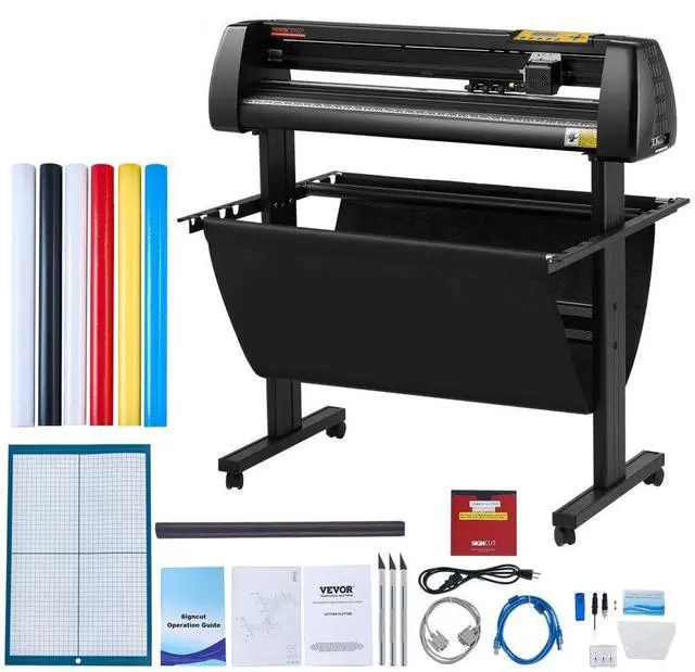 Alt view image 3 of 3 - VEVOR Vinyl Cutter 34Inch Bundle, Vinyl Cutter Machine Manual Vinyl Printer LCD Display Plotter Cutter Sign Cutting with Signmaster Software for Design and Cut,with Supplies, Tools