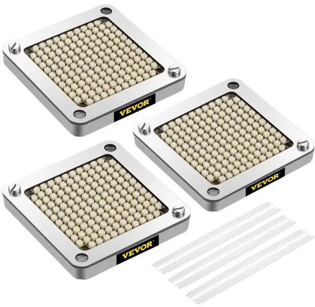 Alt view image 3 of 3 - VEVOR Replacement Chopper Blade, 1/4 inch, 3 PCS French Fry Blade Assembly with 6 Extra Knives, Stainless Steel Dicer Parts and Push Block for Cutting Potatoes Carrots Onions Cucumbers Mushrooms