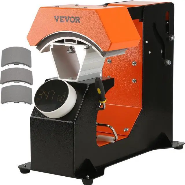 Alt view image 3 of 3 - VEVOR Hat Heat Press Auto Cap Heat Press 3 Heating Pads Sublimation Transfer