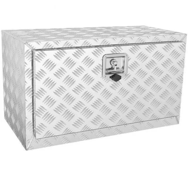 Alt view image 3 of 10 - VEVOR Underbody Truck Box, 30"17"18" Pickup Storage Box, Heavy Duty Aluminum Diamond Plate Tool Box with Lock and Keys, Waterproof Trailer Storage Box with T-Handle Latch for Truck, Van, Trailer