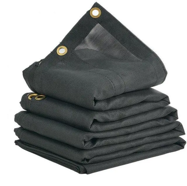 Alt view image 2 of 2 - VEVOR Dump Truck Mesh Tarp, 7 x 18 ft, PVC Coated Black Heavy Duty Cover with 5.5" 18oz Double Pocket, Brass Grommets, Reinforced Double Needle Stitch Webbing Fits Manual or Electric Dump Truck System
