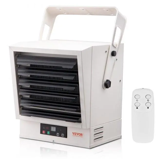 Alt view image 3 of 3 - VEVOR Electric Garage Heater, 10000-Watt Digital Fan-Forced Wall/Ceiling Mount Shop Heater, with Remote Control Overheat Protection, Hardwired Heater with 9-Hour Timer, Ideal for Workshop, ETL Listed