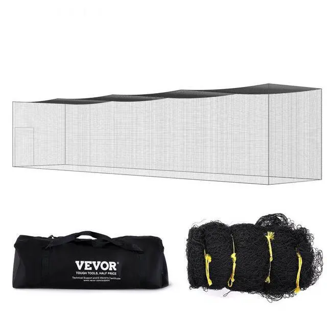 Main image of VEVOR Baseball Batting Netting, Professional Softball Baseball Batting Hitting Training Net, Practice Portable Pitching Cage Net with Door & Carry Bag, Heavy Duty Enclosed PE Netting, 55FT (NET ONLY)