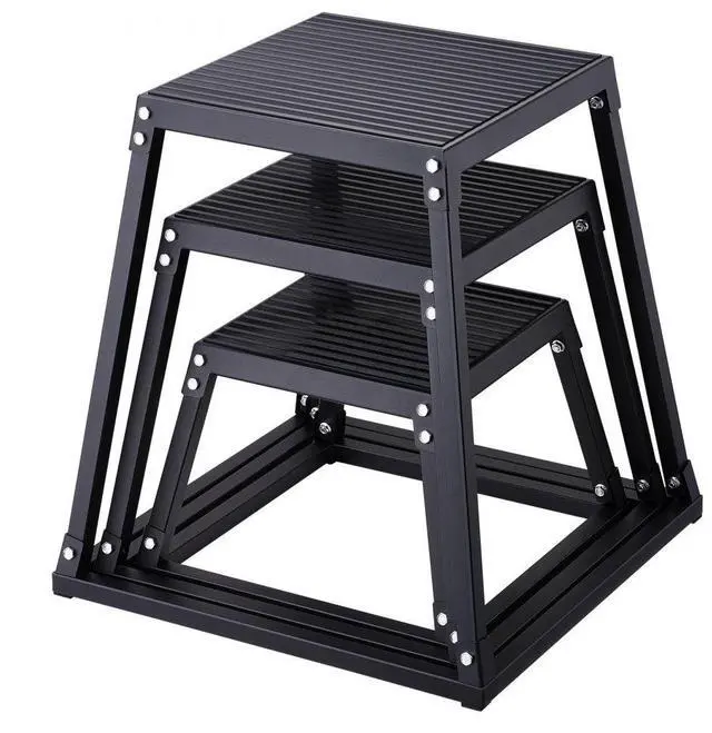 Alt view image 2 of 2 - VEVOR Plyometric Jump Boxes, 12/18/24 Inch Plyo Box, Platform and Jumping Agility Box, Anti-Slip Fitness Exercise Step Up Box Set for Home Gym Training, Conditioning Strength Training, Black