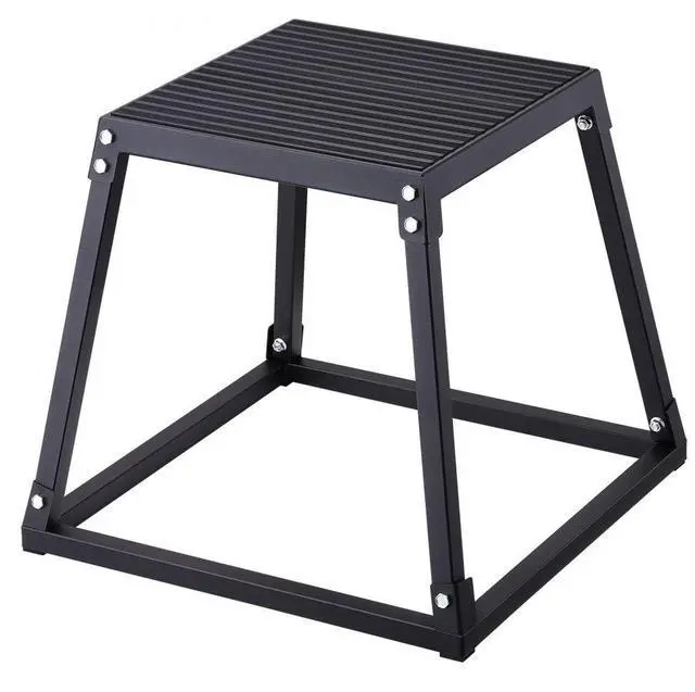 Main image of VEVOR Plyometric Jump Box, 18 Inch Plyo Box, Steel Plyometric Platform and Jumping Agility Box, Anti-Slip Fitness Exercise Step Up Box for Home Gym Training, Conditioning Strength Training, Black