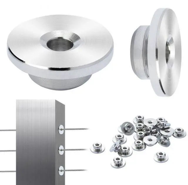 Alt view image 2 of 2 - VEVOR 51Pack Cable Railing Kit 1/8" Wheel Protector Sleeves, Bundle with Black Invisible 1/8" Swage Tensioner and Terminal, Cable Railing Post Safeguard Covers for 0.41inch Horizontal Hole Post