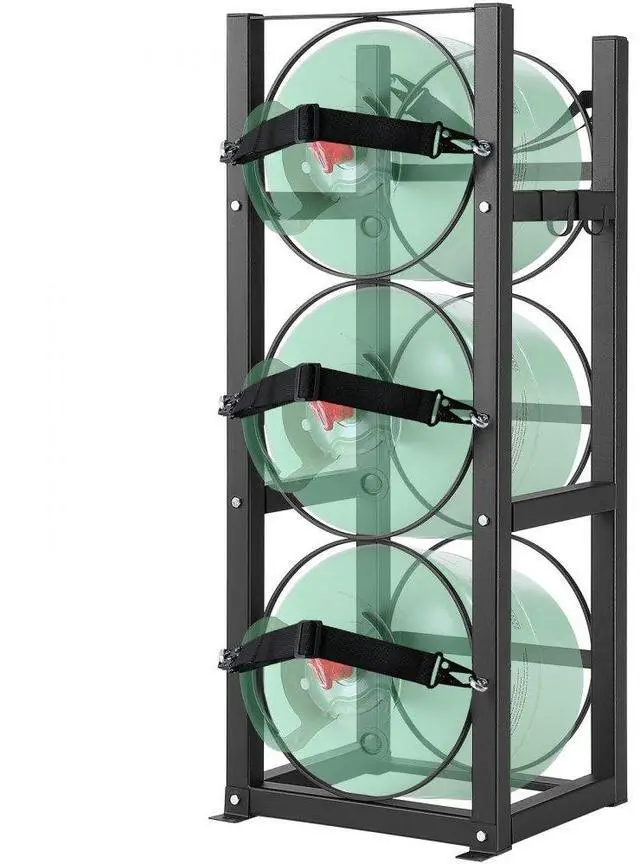 Alt view image 2 of 2 - VEVOR Refrigerant Tank Rack, with 3 x 30lbs Bottle Tanks, Cylinder Tank Rack 12.79x12.99x33.07 in, Refrigerant Cylinder Rack Gas Cylinder Racks and Holders for Freon, Gases, Oxygen, Nitrogen