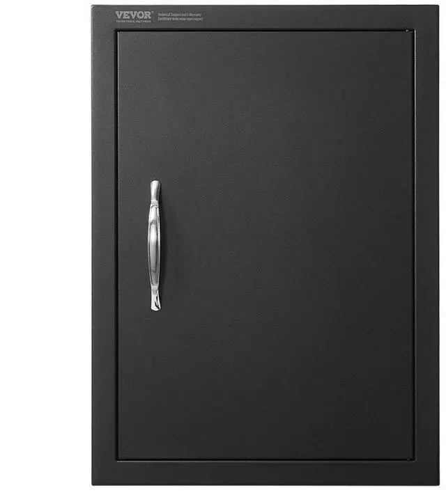 Alt view image 2 of 2 - VEVOR BBQ Access Door, 16W x 22H Inch Single Outdoor Kitchen Door, Cold Plate Flush Mount Door, Wall Vertical Door with Handle, for BBQ Island, Grilling Station, Outside Cabinet