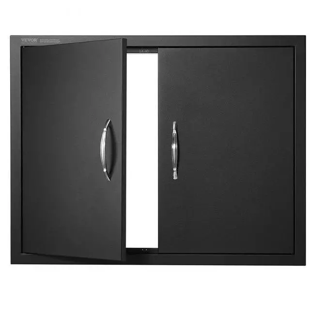 Alt view image 2 of 2 - VEVOR BBQ Access Door, 31W x 24H Inch Double Outdoor Kitchen Door, Cold Plate Flush Mount Door, Wall Vertical Door with Handles, for BBQ Island, Grilling Station, Outside Cabinet
