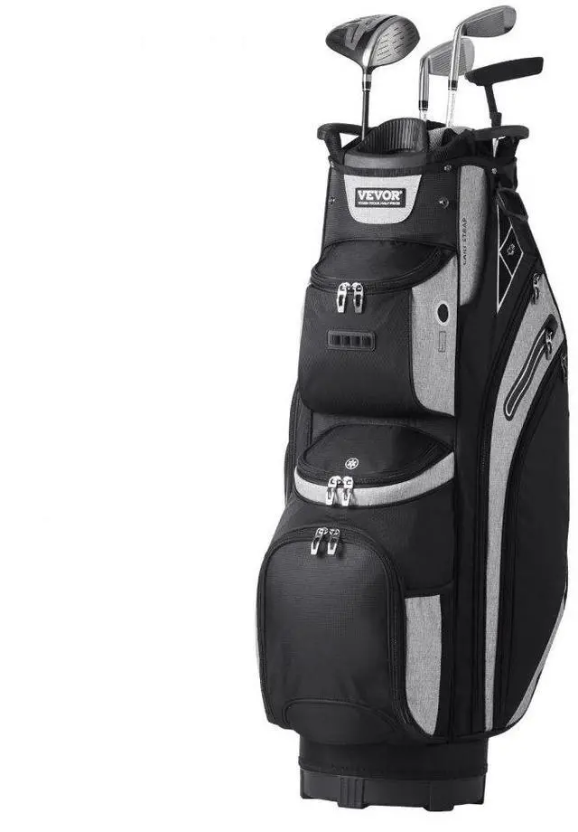 Alt view image 2 of 2 - VEVOR Golf Cart Bag with 14 Way Organizer Divider Top, 36 13 Pockets Premium Cart Bag, Durable Golf Bags with Handles & Dust Cover & Detachable Straps for Men & Women, Black Color-Block