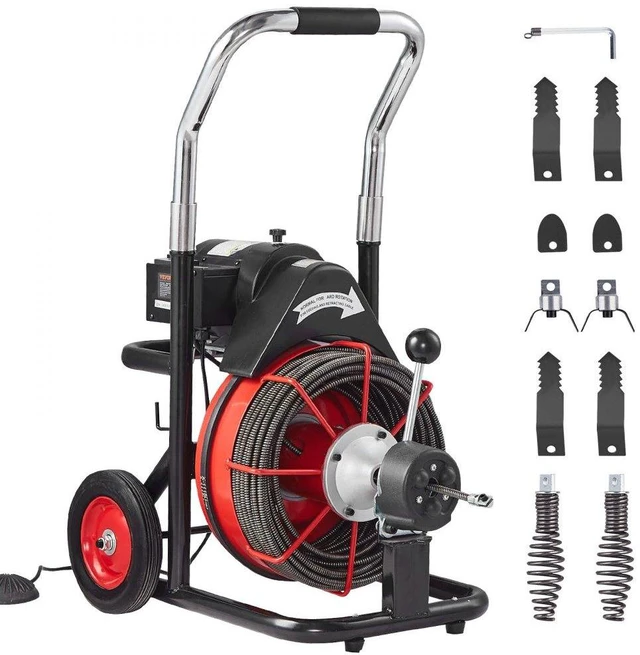 Alt view image 2 of 10 - VEVOR Drain Cleaner Machine Electric Drain Auger 100FT x 3/8 In Auto Feed