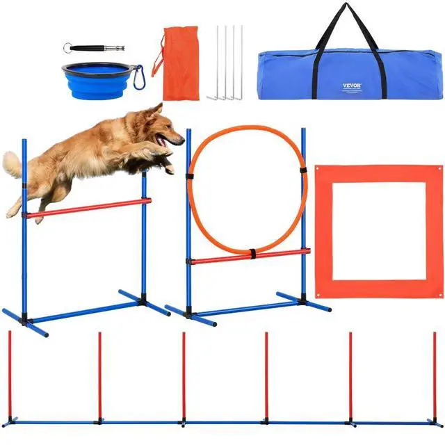 Alt view image 2 of 2 - VEVOR Dog Agility Training Equipment 4 PCS Set with Hurdles Jump Ring Pause Box