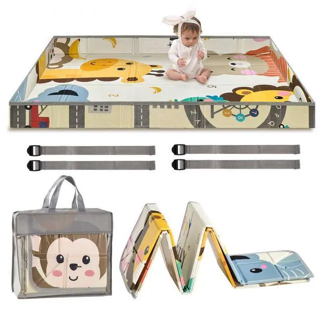 Alt view image 2 of 2 - VEVOR 59"x71" Baby Play Mat Kids Crawling Soft Activity Floor Playmat 2 Side
