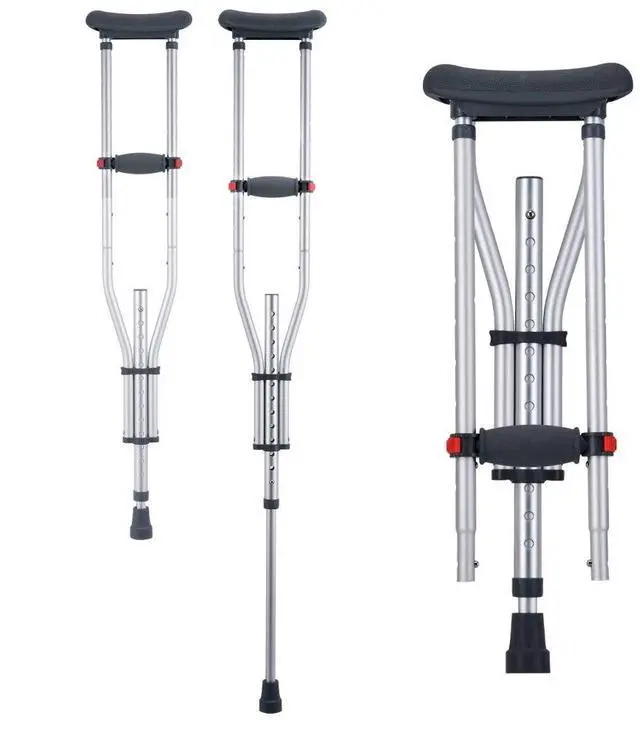 Alt view image 2 of 2 - VEVOR Underarm Crutches 13-Level Height Adjustable Under Arm Walking Crutches