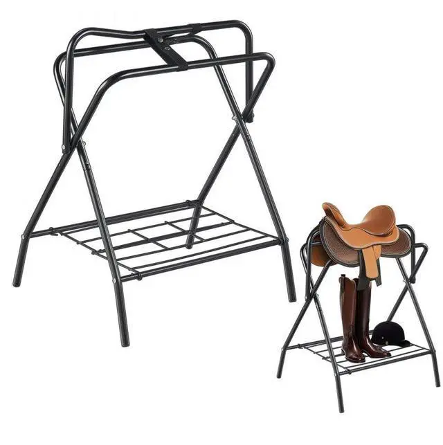 Alt view image 2 of 2 - VEVOR Folding Saddle Rack Freestanding Horse Saddle Stand for English Saddle