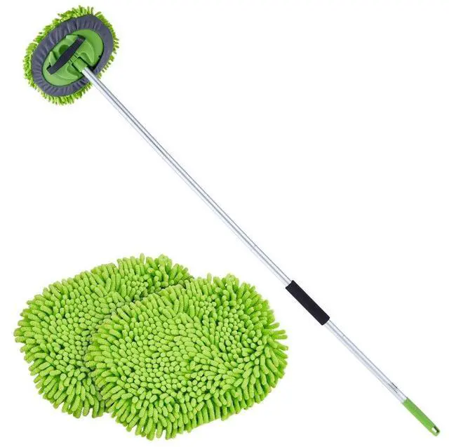 Alt view image 2 of 9 - VEVOR Car Wash Brush 62-Inch Car Washing Brush with Soft Chenille Fiber Mop Mitt