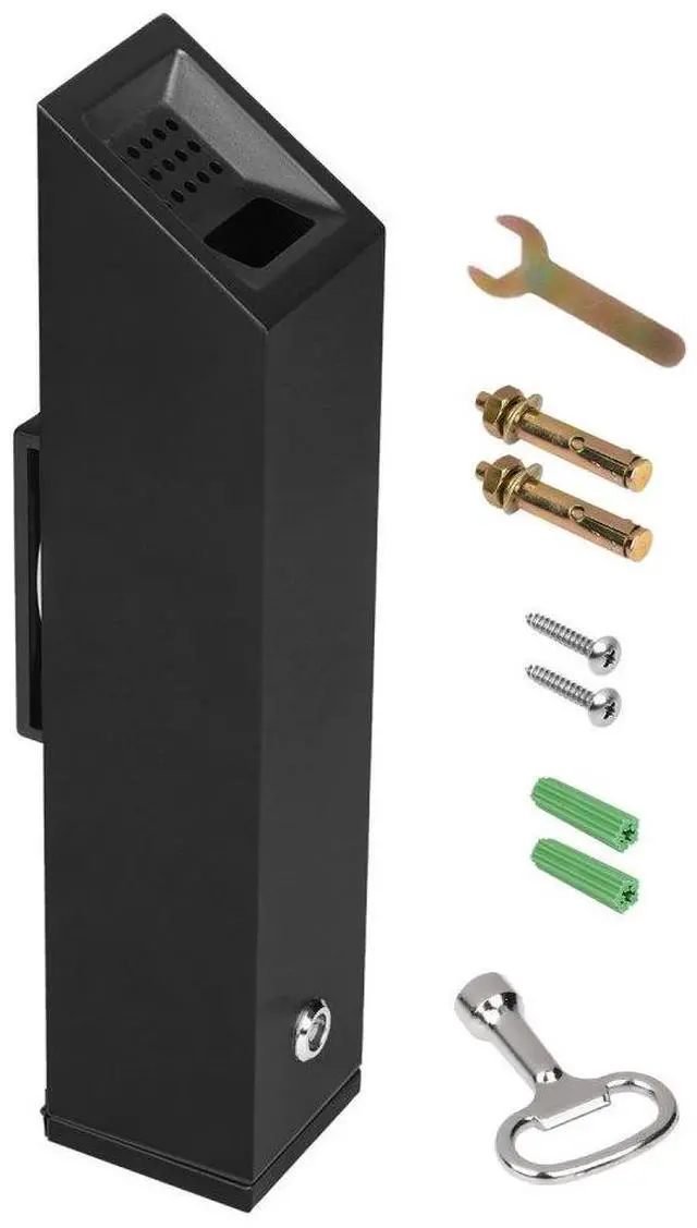 Alt view image 2 of 2 - VEVOR Cigarette Ashtray for Outside,Cigarette Disposal Outdoor,Wall Mounted Cylinder Cigarette Butt Receptacle,Commercial Cigarette Butt Container,Smokers Outpost for Patio,Office,Bars-Black