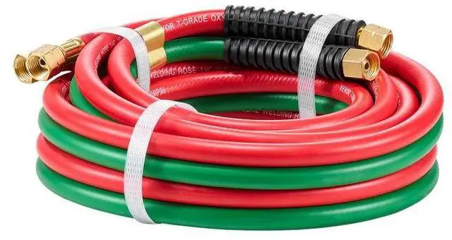 Alt view image 2 of 2 - VEVOR Oxygen Acetylene Hose 1/4-Inch x 15FT T Grade Hose 300PSI Max Working Pressure